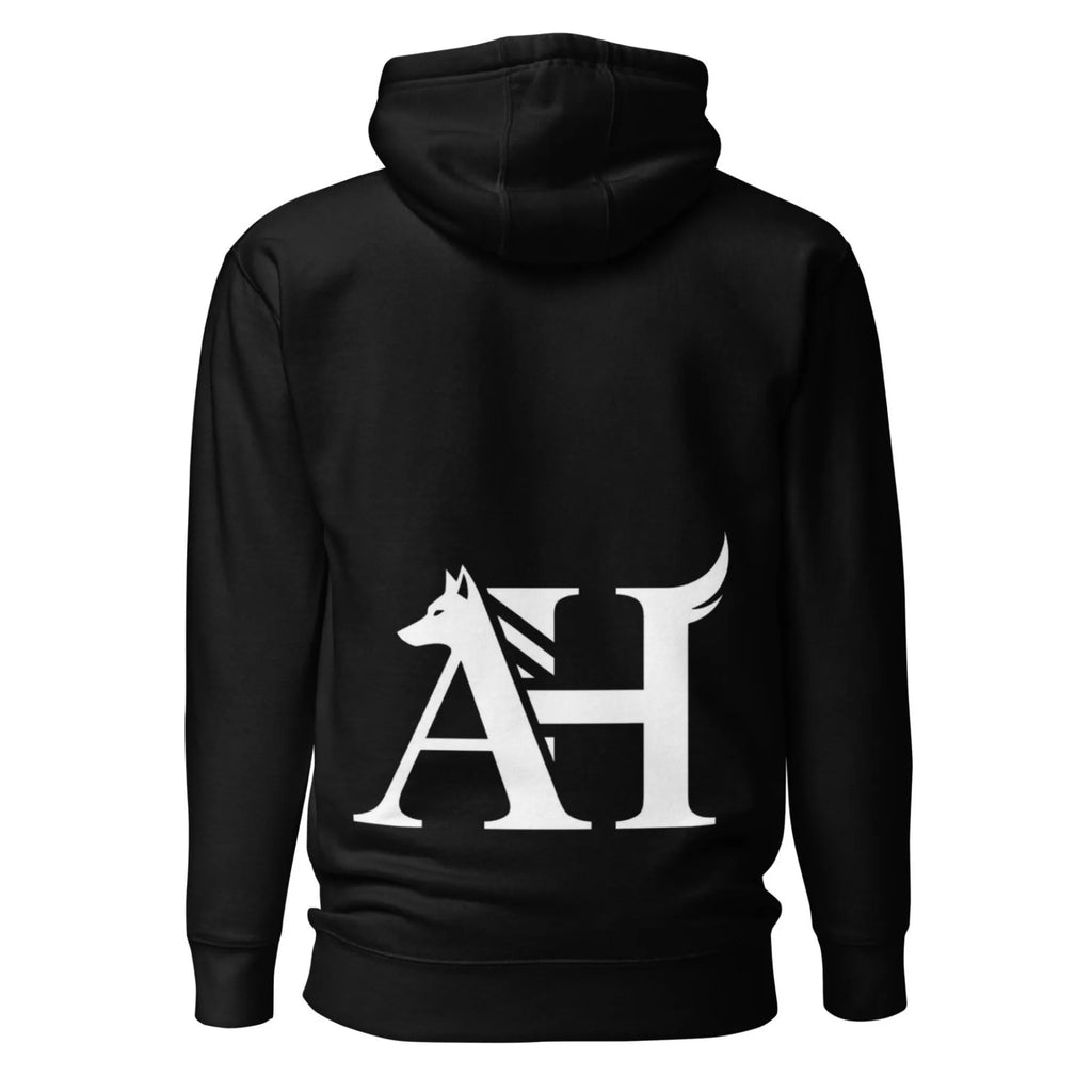 Albert Harry AH Minimal Dire Wolf Clan Royal Seal black hoodie back.