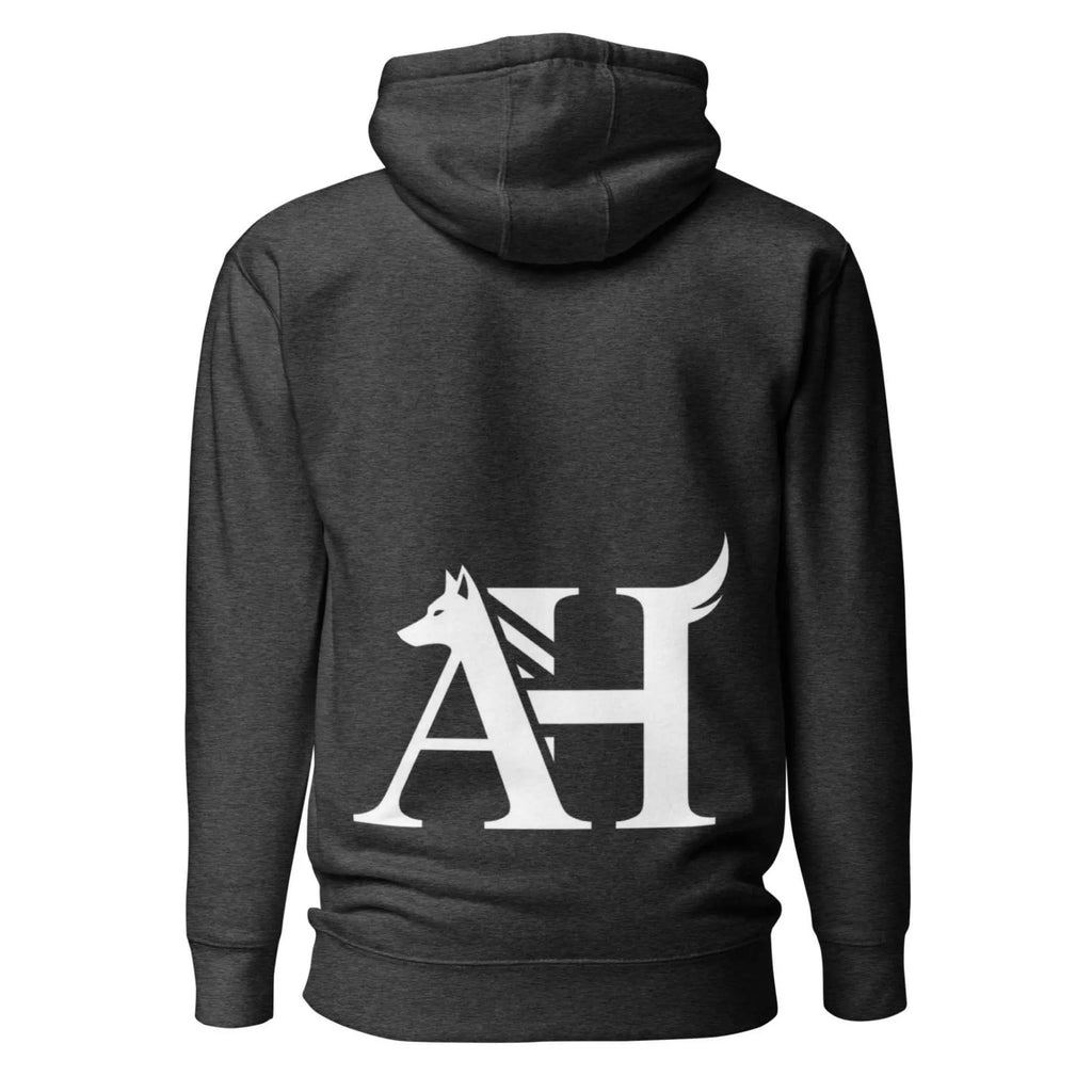 Albert Harry AH Minimal Dire Wolf Clan Royal Seal charcoal hoodie back.