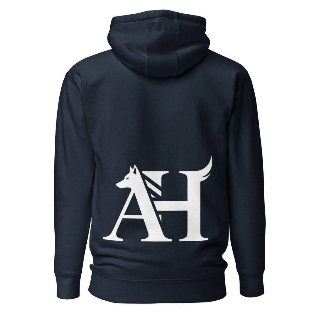 Albert Harry AH Minimal Dire Wolf Clan Royal Seal French navy hoodie back.