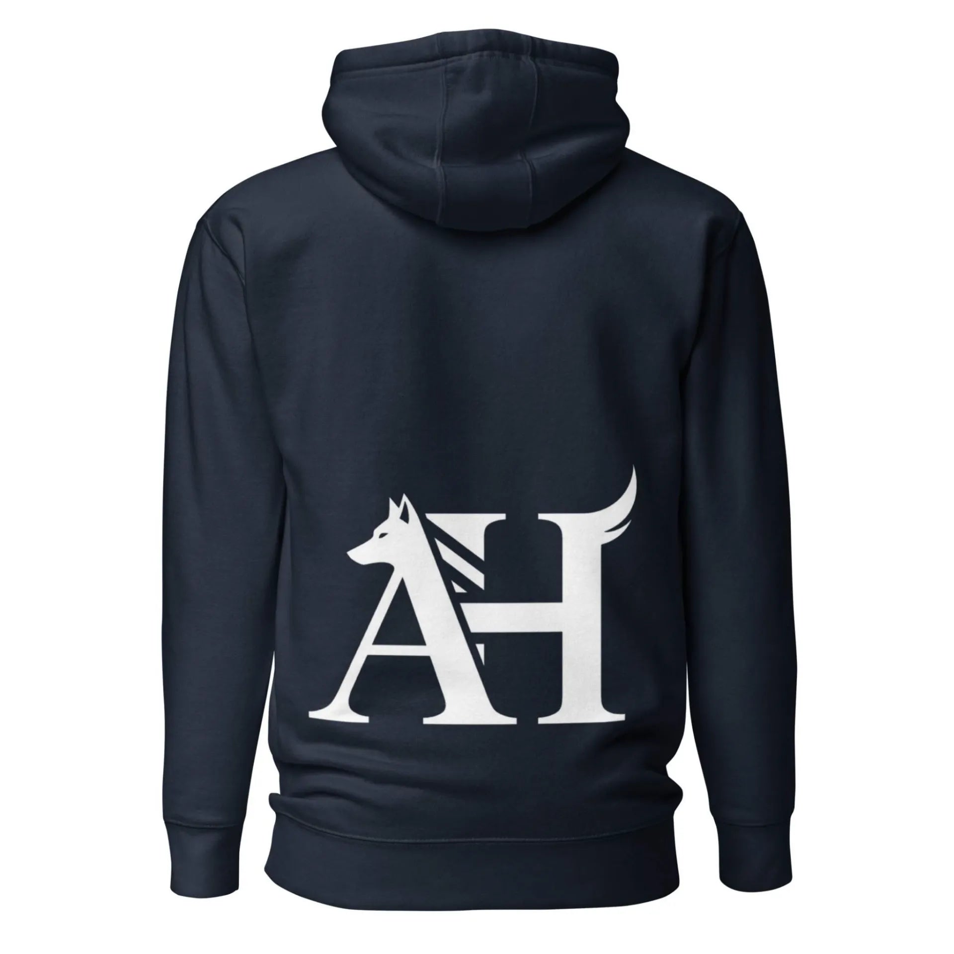 Albert Harry AH Minimal Dire Wolf Clan Royal Seal French navy hoodie back.