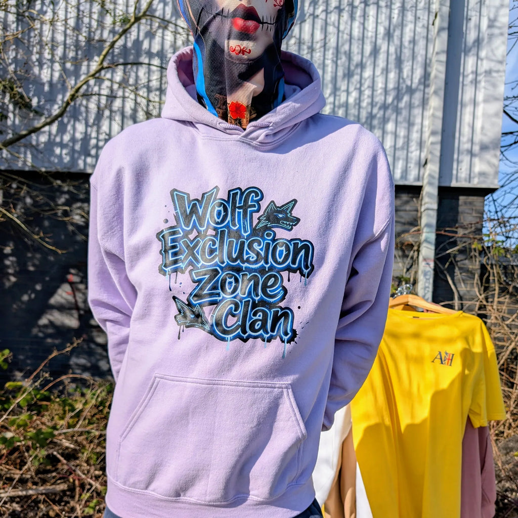 The Sun Walker Wolf Exclusion Zone Clan Hoodie Fashion Manchester graffiti location. 