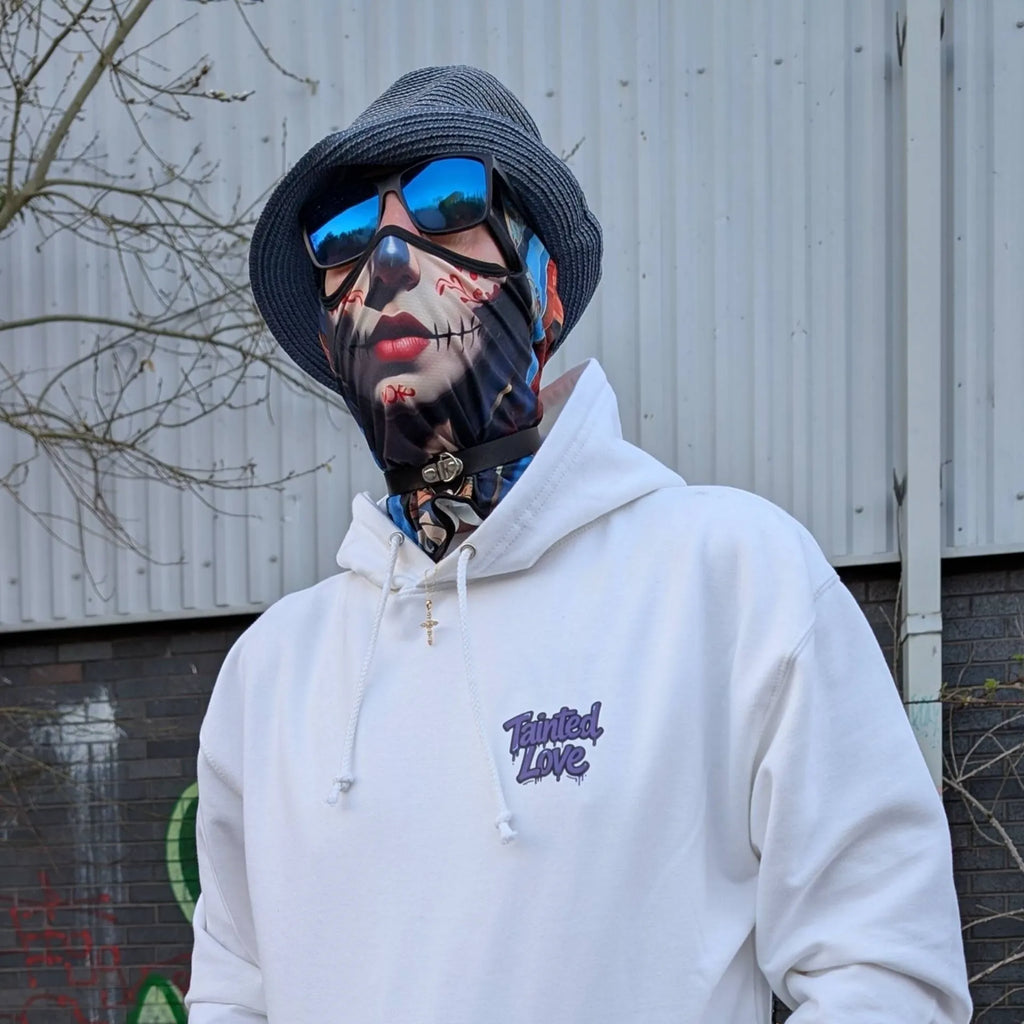 Albert Harry The Sun Walker arctic white Tainted Love New Romantic Fashion in Manchester graffiti location.