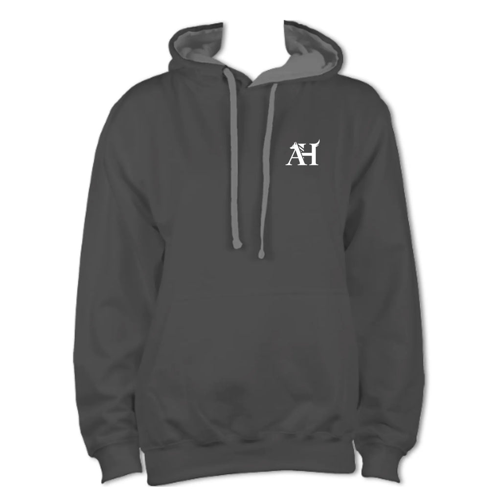 Albert Harry unisex charcoal and heather grey La Brea Wolf varsity UK streetwear fashion hoodie.